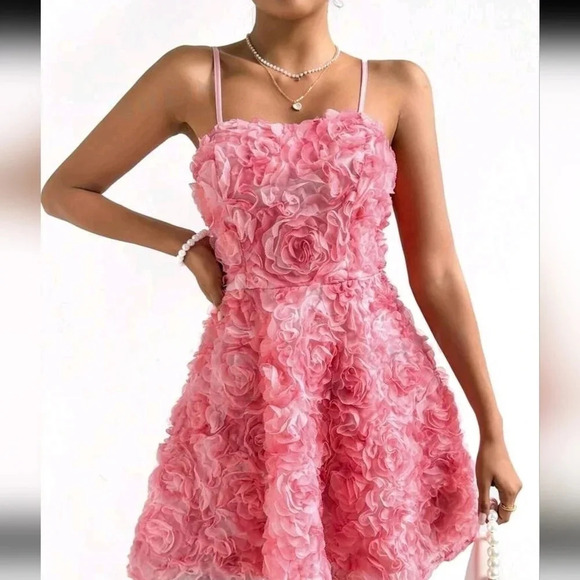 Privé 3d Flower Mesh Cami Dress - Picture 4 of 6